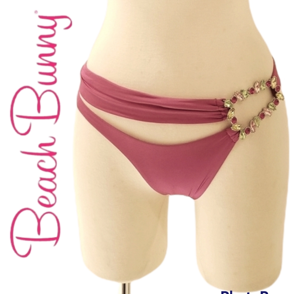 Beach Bunny Hot Pink Rhinestone Jazmin Bikini Bottom XS